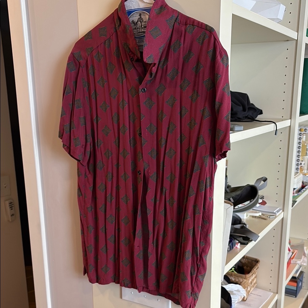 Topman Red and Black Casual Button Down Shirt